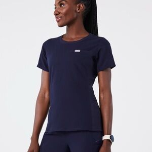 Figs Eliza crew neck scrub top Navy Large